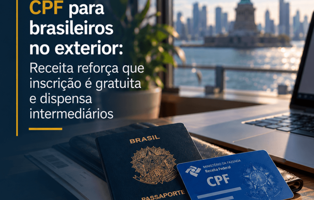 CPF para brasileiros no exterior Receita reforça que inscrição é gratuita e dispensa intermediários (1)